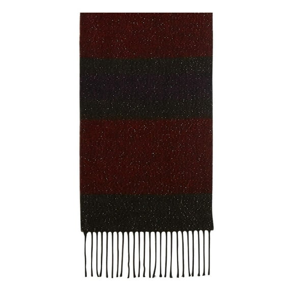 Steve Madden Women's Lurex Striped Muffler Scarf Black One Size