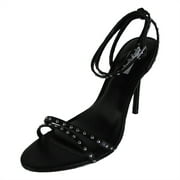 Steve Madden Womens Wish Stiletto Heel Dress Sandal Shoes, Black Leather, US 10