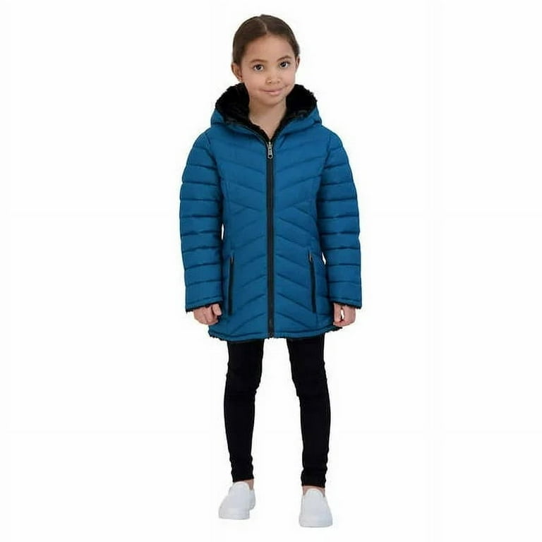 Steve Madden Youth Girls Reversible Parka | Blue, XS-(5/6
