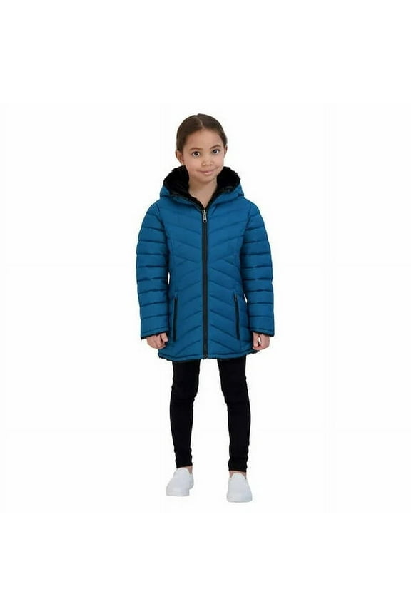 Youth Girls Reversible Parka | Blue, XS-(5/6)