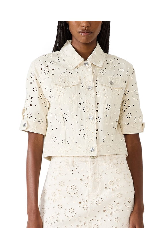 womens Blu Eyelet Jacket, l