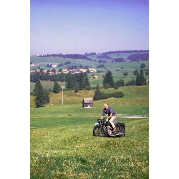 Steve McQueen 24x36 Poster in action on Triumph bike The Great Escape