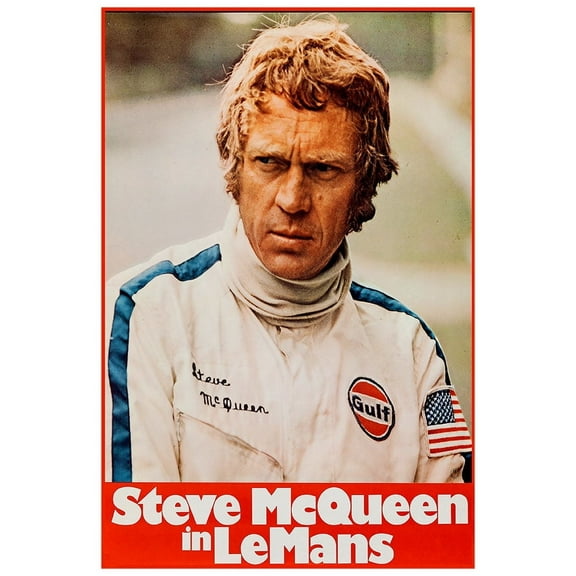Steve McQueen - The Man and Le Mans - US Version 3 - Vintage Racing Poster (24x36Inches)