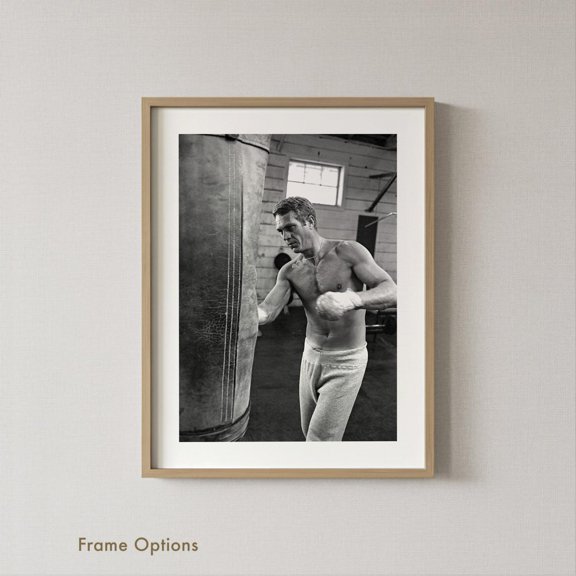 Steve Mcqueen Boxing Photography Vintage Wall Art Print Boxing Wall Art Black And White Prints Home Decor, Unframed Poster