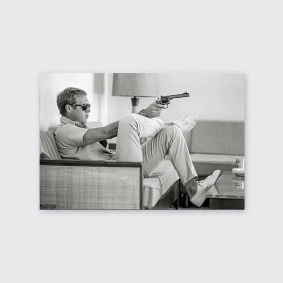 Steve Mcqueen Movie Poster Icon Classic Painting Art Wall Poster Size 24''x36'' Googate