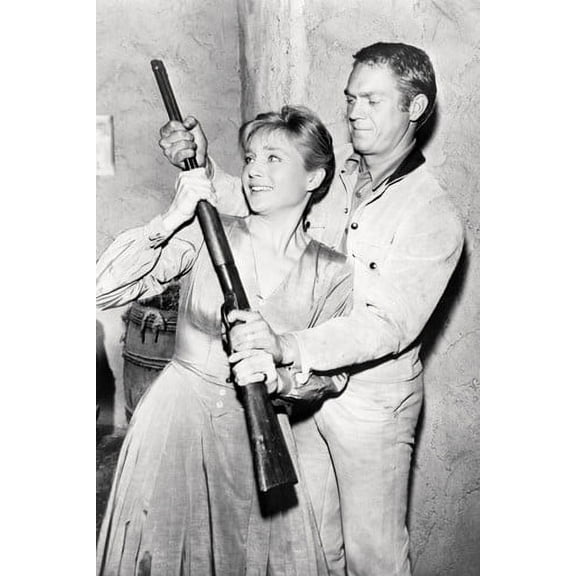 Steve Mcqueen Wanted: Dead or Alive 24x36 Poster Holding Rifle With Susan Oliver
