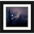 thumbnail image 1 of Steve Mohlenkamp 13x12 Black Ornate Wood Framed with Double Matting Museum Art Print Titled - Moonrise over the Canadian Rocky Mountains in Jasper National Park-Alberta-Canada, 1 of 4
