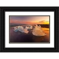 thumbnail image 1 of Steve Mohlenkamp 24x17 Black Ornate Wood Framed with Double Matting Museum Art Print Titled - Diamond Beach on the southeast coast of Iceland, 1 of 4