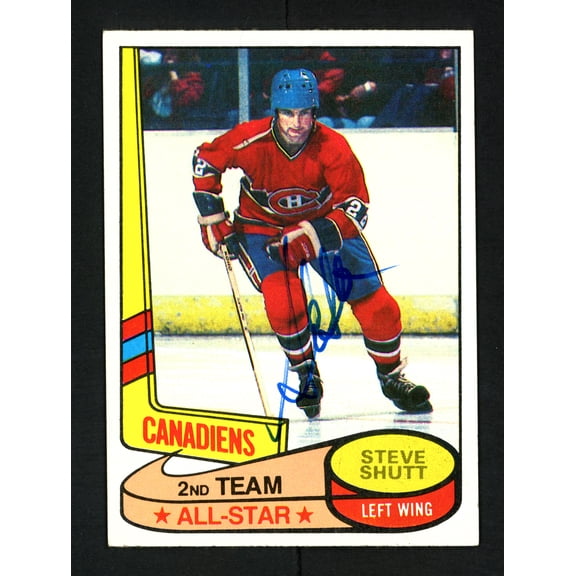 Steve Shutt Autographed 1980-81 Topps Card #89 Montreal Canadiens SKU #154256