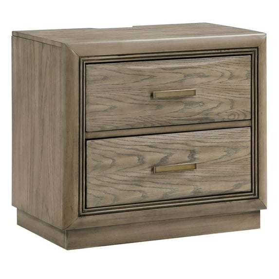 Steve Silver 2-Drawer NightstandExpertly crafted from oak veneers, solid Asian hardwoods