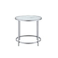 thumbnail image 1 of Steve Silver 24" Rayne Faux White Marble Top Round End Table, 1 of 4