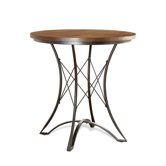 Steve Silver Adele Pub Style Rustic Wood and Metal Round 36" Counter Height Kitchen Dining Table, Brown