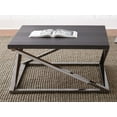 thumbnail image 1 of Steve Silver Aegean Modern Indoor Wood and Chrome Square 18" Height Coffee Table, Gray, 1 of 4