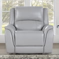 thumbnail image 1 of Steve Silver Alexandria Stone Gray Power Recliner, Top Grain Leather, USB Port, 1 of 5