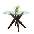 thumbnail image 1 of Steve Silver Amalie 48" Round Glass Top Walnut Base Dining Table, 1 of 5