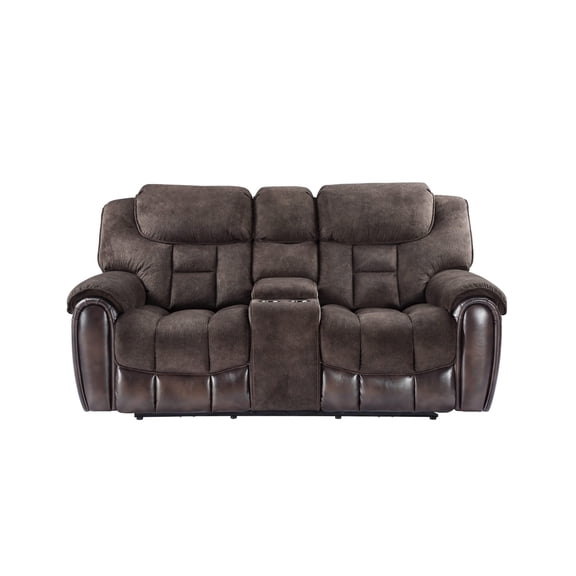 Steve Silver Apollo Power Console Loveseat in Brown