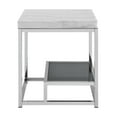 thumbnail image 1 of Steve Silver Aston Indoor 26"H Modern Genuine Marble Top End Table with Shelf, White, 1 of 6
