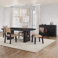 thumbnail image 1 of Steve Silver Aubrey Expandable Modern 5PC Rectangle Dining Set, Black, 1 of 7