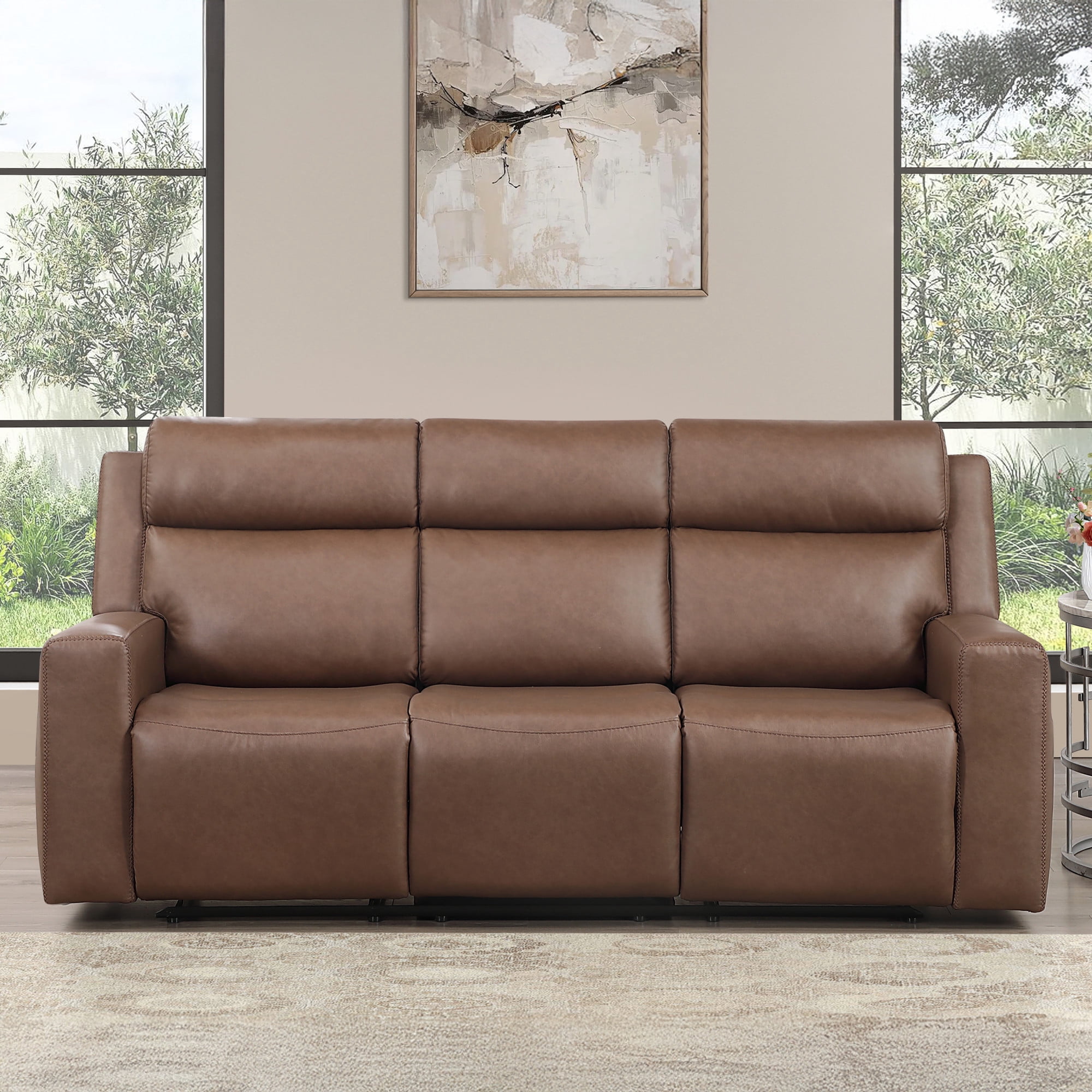 Steve Silver Barron Manual Reclining 85 inch Wide Brown Sofa