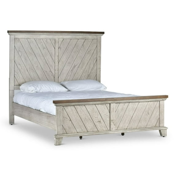 Steve Silver Bear Creek Rustic Ivory Queen Panel Bed