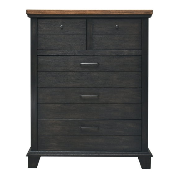 Steve Silver Bear Creek Rustic Vertical Dresser with 5 Drawers and Metal Hardware, Brown