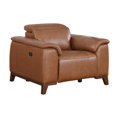 thumbnail image 1 of Bergamo Coach Brown Top Grain Leather Power Reclining Chair, 1 of 7