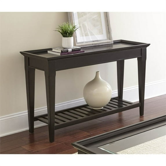 Steve Silver Bridget Glass Top Console Table in Ebony