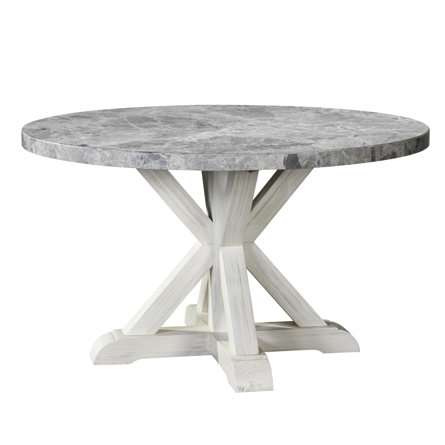 Steve Silver Canova Gray And White And Gray Marble Top Dining Table ...