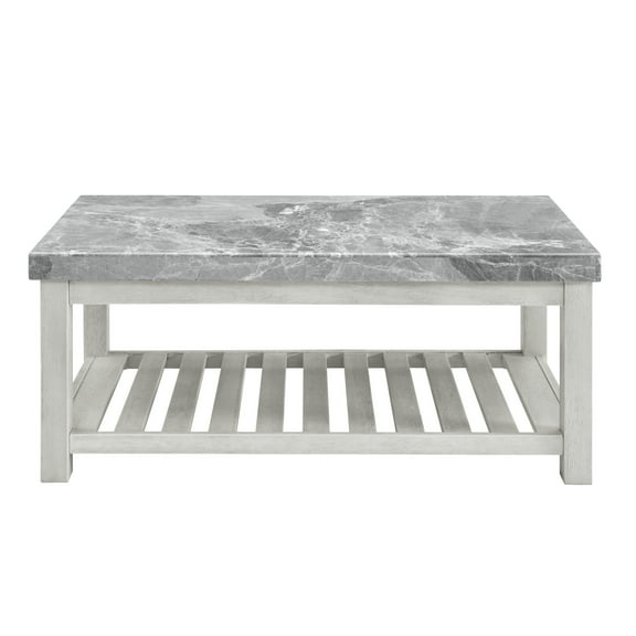 Steve Silver Canova Indoor 51.6"H Genuine Marble Top Coffee Table, Gray