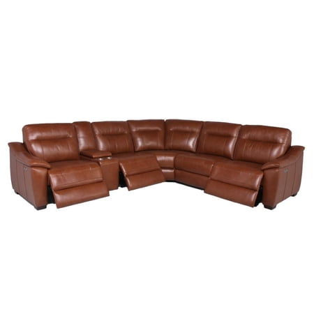 Steve Silver Casa Brown Leather Power Reclining Sectional