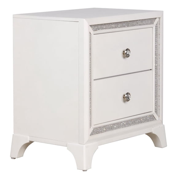 Steve Silver Cassie Illuminating Glam Nightstand, Pearl Finish