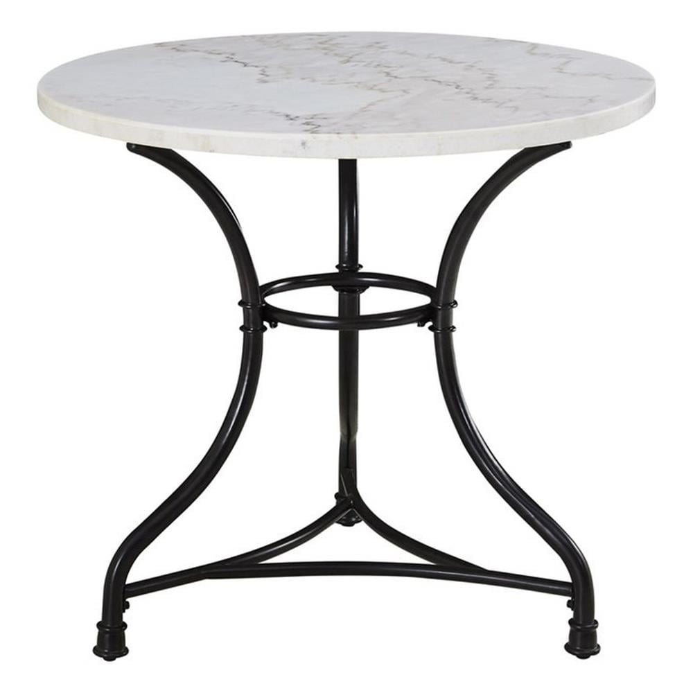 Charming Bistro Farmhouse 38" Round Marble Dining Table