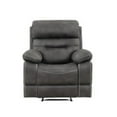 thumbnail image 1 of Steve Silver Micro-suede Rudger Manual Recliner, Gray, 1 of 7
