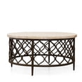 thumbnail image 1 of Steve Silver Co. Roland Round Metal Base Coffee Table with White Stone Top, 1 of 4