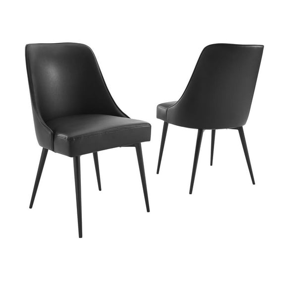 Steve Silver Colfax Side Chair in Black Faux Leather