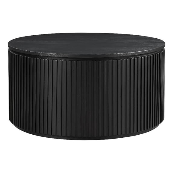 Steve Silver Colvin 36" Round Coffee Table with Casters Black Finish