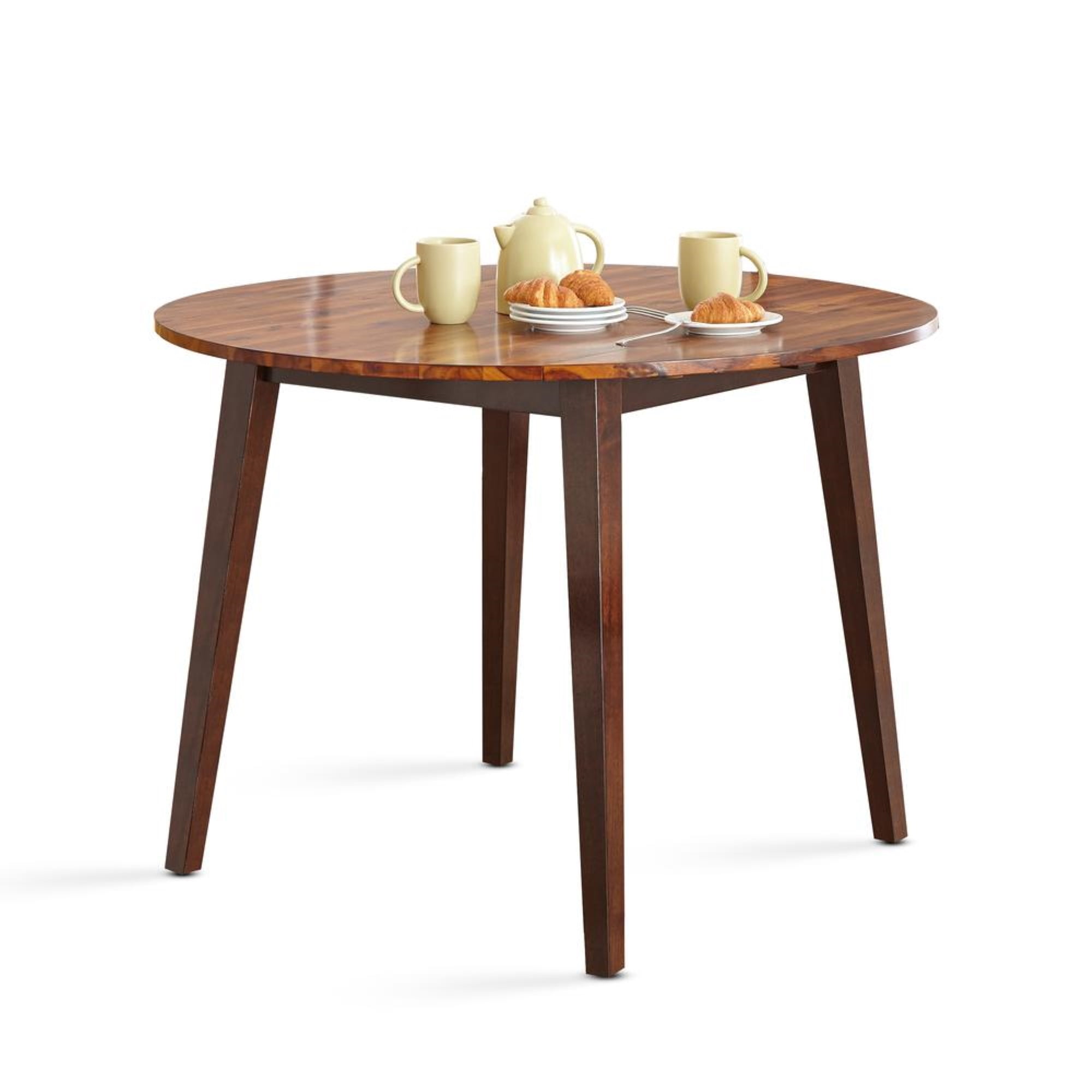 Casual Contemporary 42" Brown Acacia Wood Round Dining Table