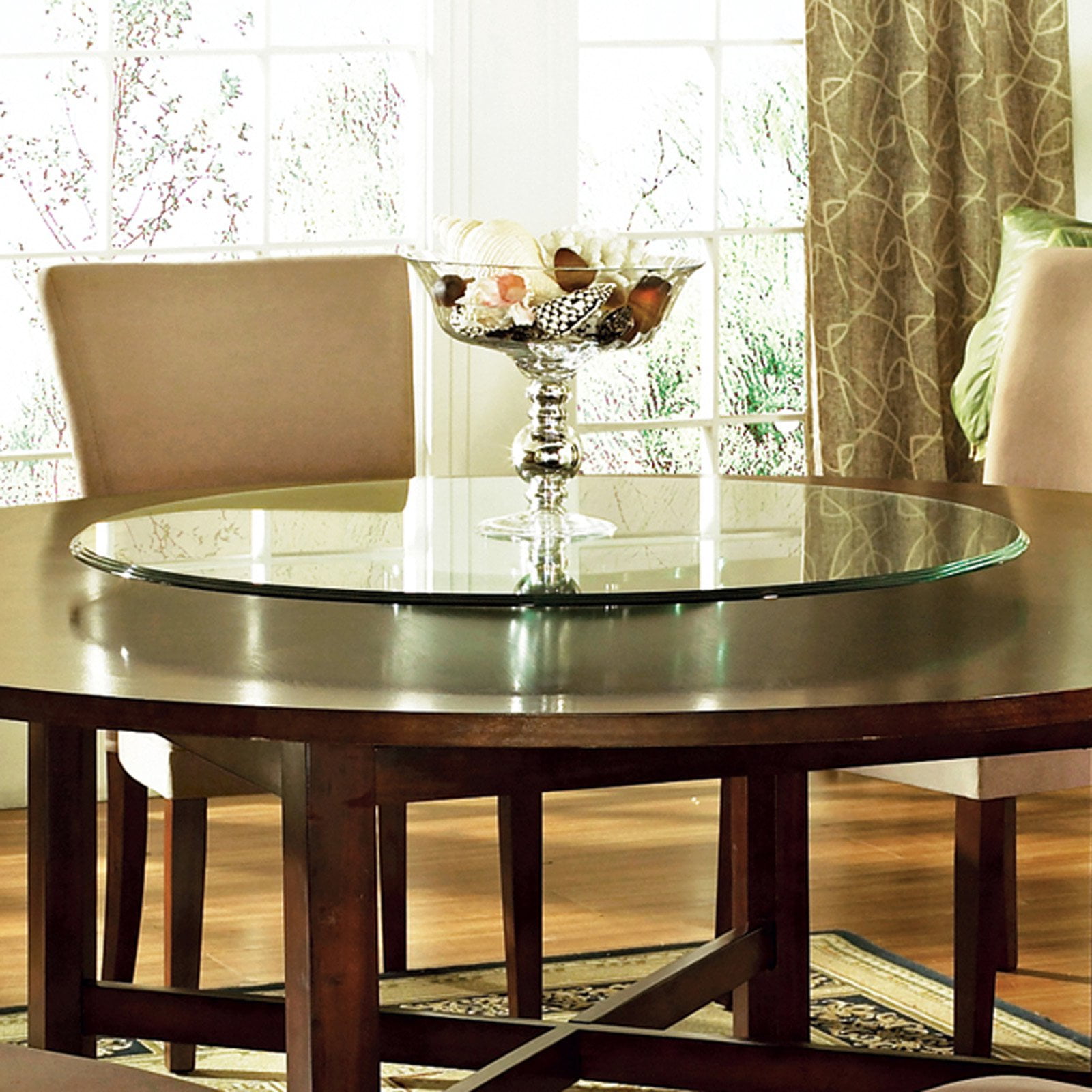 "Steve Silver Company 40"" Round Glass Lazy Susan - Large Kitchen Centerpiece Suitable for ...