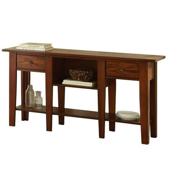 Steve Silver Company Desoto Sofa Table in Dark Oak Finish