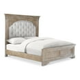 thumbnail image 1 of Steve Silver Company Highland Park King Wood Panel Bed with Button Tufted Cream Fabric Inset, 1 of 13