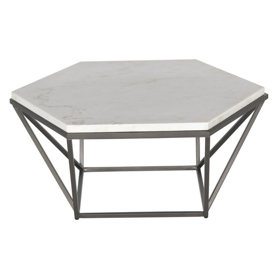 Steve Silver Corvus White Marble Top Coffee Table