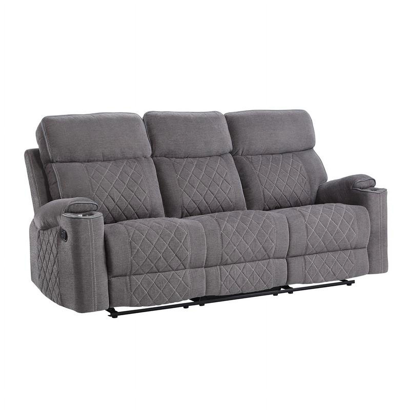 Steve Silver Crawford Warm Gray Fabric Manual Reclining Sofa