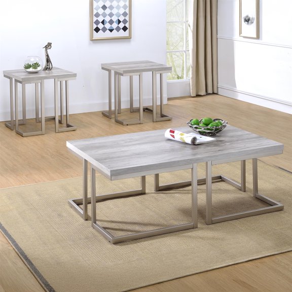 Steve Silver David 3pc Coffee & End Table Set in White
