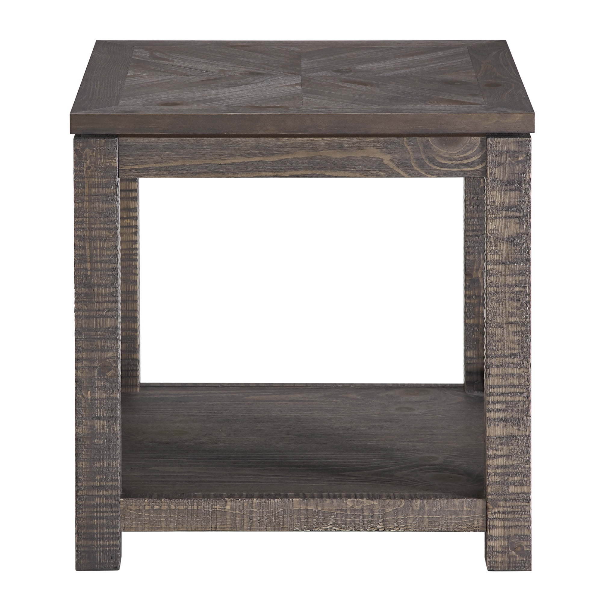 Dexter Distressed Driftwood Square End Table with Storage