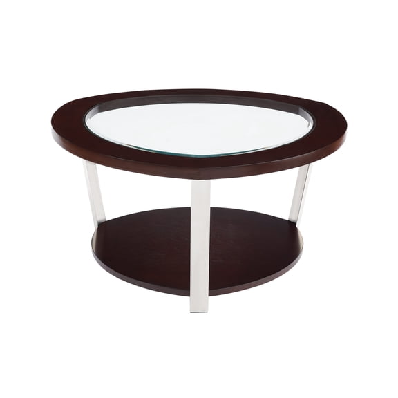Steve Silver Duncan Contemporary 35" Round Wood Coffee Table, Espresso
