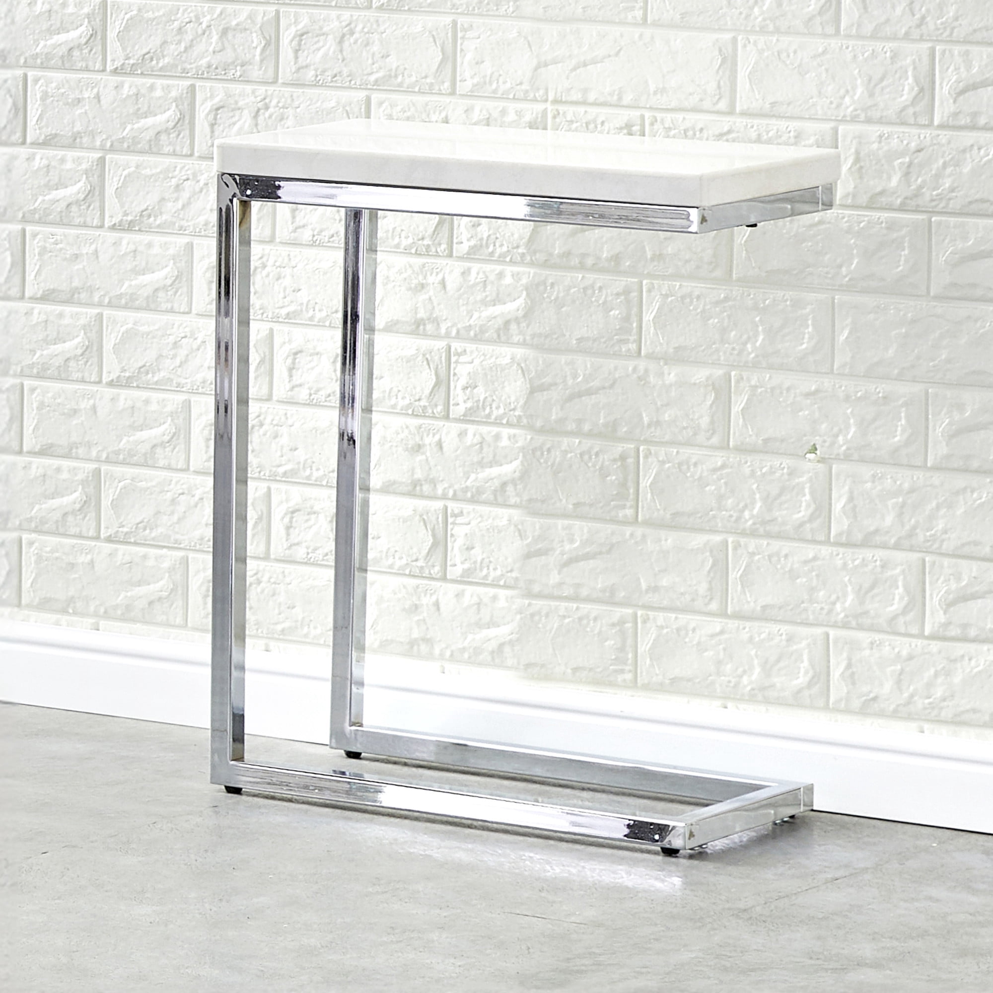 Steve Silver Echo White Marble Top Chairside Accent Table