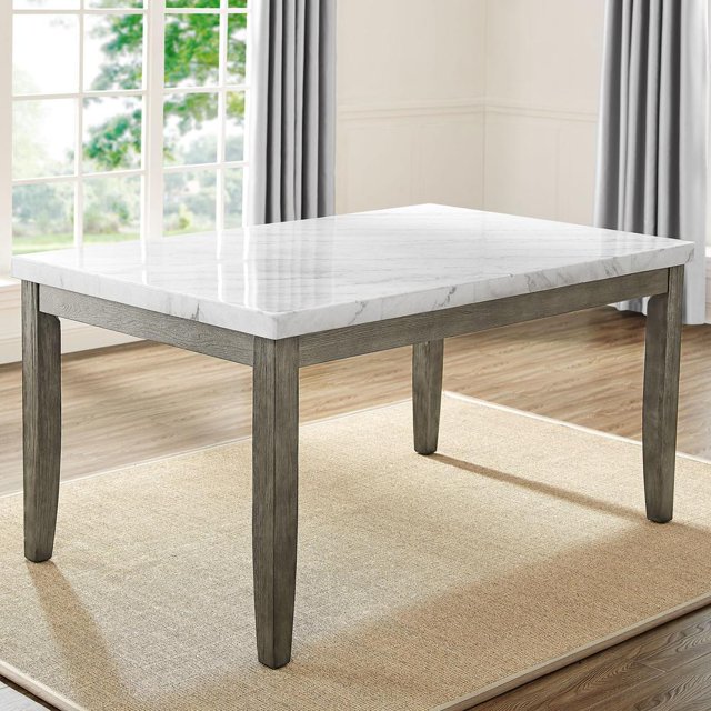 Steve Silver Emily White Marble Top Dining Table