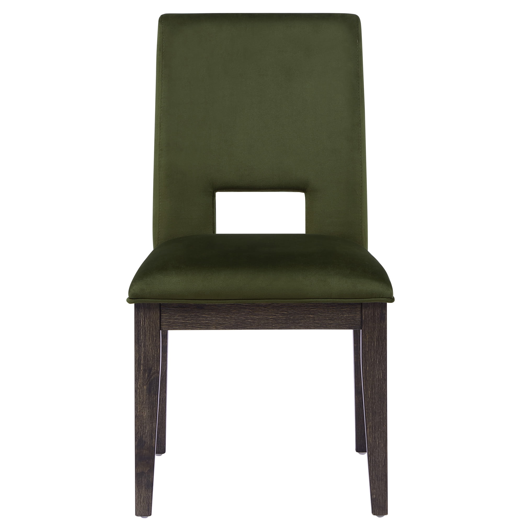 Steve Silver Evan Contemporary Velvet Upholstered Dining Chair, Set of 2, Green