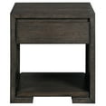 thumbnail image 1 of Steve Silver Evan Modern Square End Table with 1 Drawer and Bottom Shelf, Walnut, 1 of 6