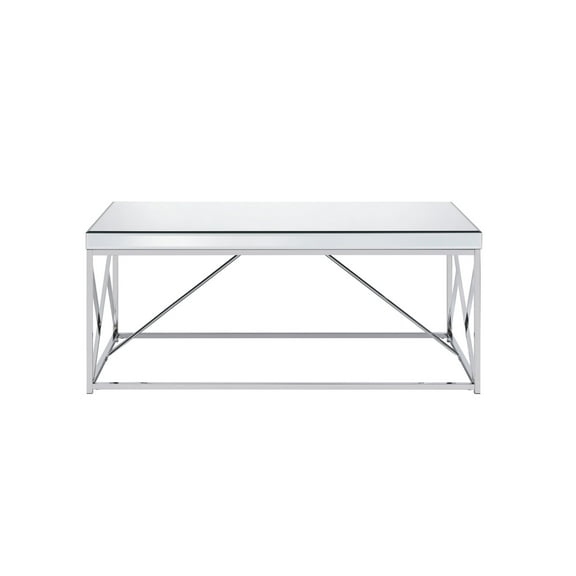 Steve Silver Evelyn Mirror Top Chrome Coffee Table